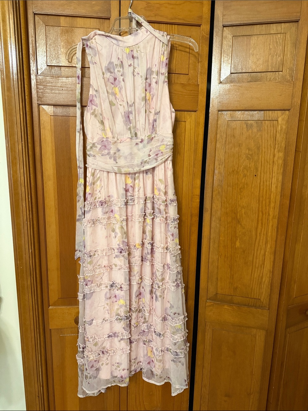 Lulu's Light Pink Floral Ruffle-Tier Maxi Dress